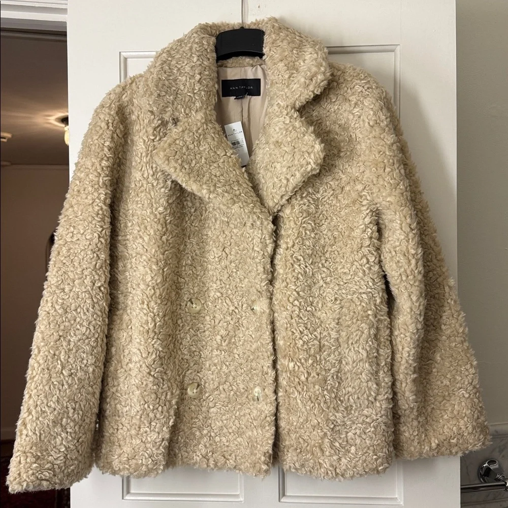 Ann Taylor Faux Fur Double-breasted Coat 830919 - Picture 9 of 12